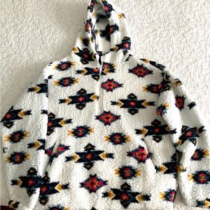 Wrangler Retro quarter zip fleece pullover, white